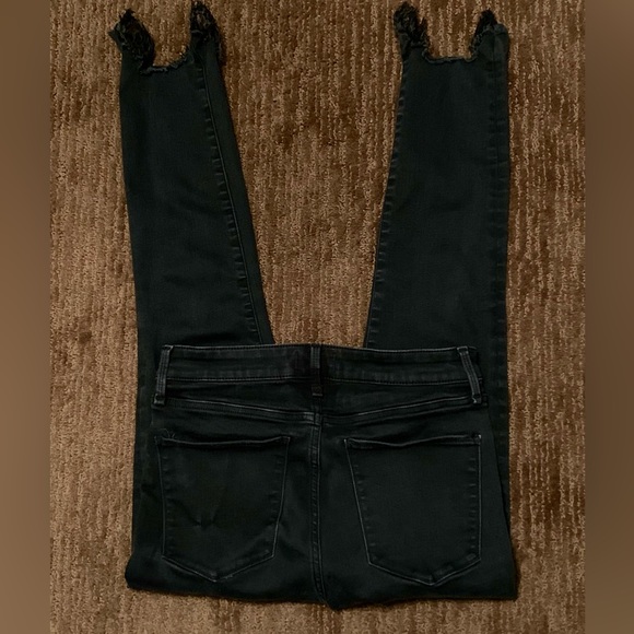 Abercrombie & Fitch Black Simone High Rise Ankle Jeans Fringed Hems Women’s 28 6 - Picture 4 of 6